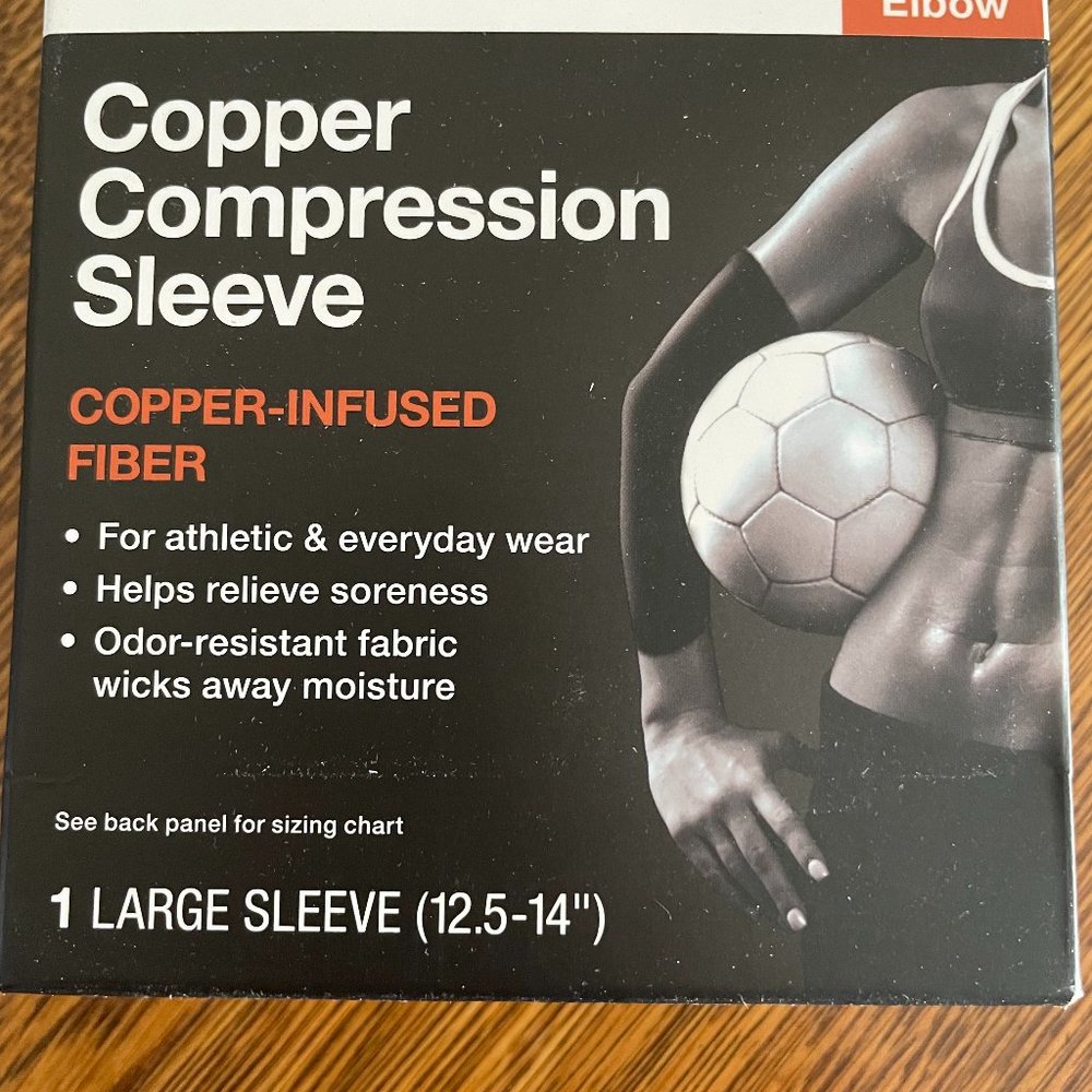 Copper Infused Elbow Compression Sleeve Size Large